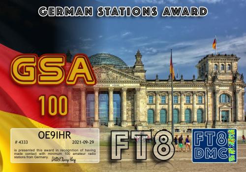 OE9IHR-GSA-100 FT8DMC