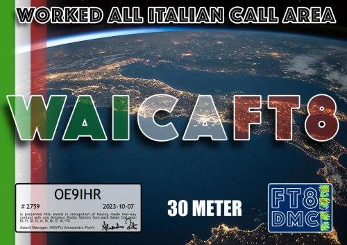 OE9IHR-WAICA-30M FT8DMC
