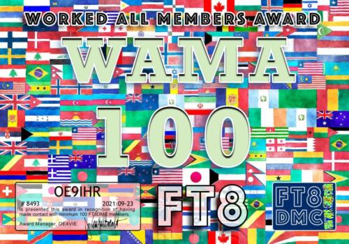 OE9IHR-WAMA-100 FT8DMC
