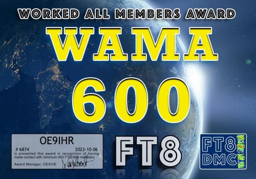 OE9IHR-WAMA-600 FT8DMC