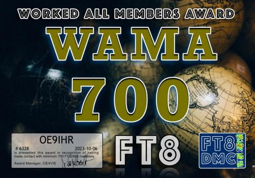 OE9IHR-WAMA-700 FT8DMC