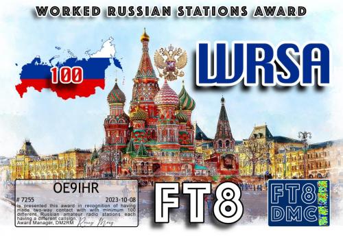 OE9IHR-WRSA-100 FT8DMC