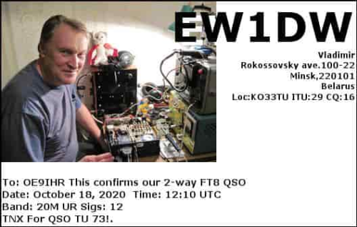 Callsign=EW1DW VisitorCallsign=OE9IHR QSODate=2020-10-18 12 10 00 0 Band=20M Mode=FT8