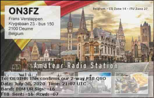 Callsign=ON3FZ VisitorCallsign=OE9IHR QSODate=2020-07-30 21 07 00 0 Band=80M Mode=FT8