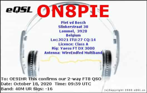 Callsign=ON8PIE VisitorCallsign=OE9IHR QSODate=2020-10-18 09 59 00 0 Band=40M Mode=FT8