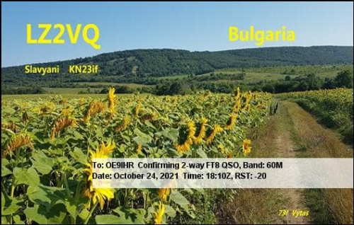 Callsign=LZ2VQ VisitorCallsign=OE9IHR QSODate=2021-10-24 18 10 00 0 Band=60M Mode=FT8