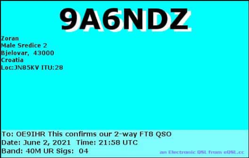 Callsign=9A6NDZ VisitorCallsign=OE9IHR QSODate=2021-06-02 21 58 00 0 Band=40M Mode=FT8