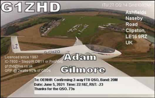 Callsign=G1ZHD VisitorCallsign=OE9IHR QSODate=2021-06-05 22 18 00 0 Band=20M Mode=FT8