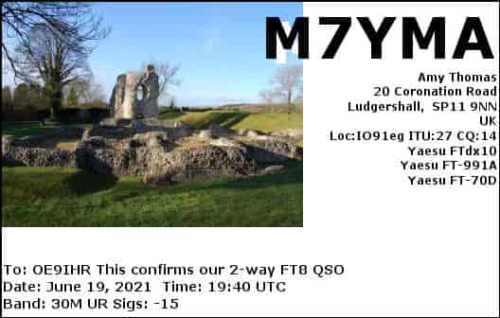 Callsign=M7YMA VisitorCallsign=OE9IHR QSODate=2021-06-19 19 40 00 0 Band=30M Mode=FT8