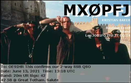Callsign=MX0PFJ VisitorCallsign=OE9IHR QSODate=2021-06-13 13 18 00 0 Band=20m Mode=SSB