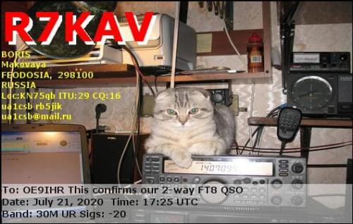 Callsign=R7KAV VisitorCallsign=OE9IHR QSODate=2020-07-21 17 25 00 0 Band=30M Mode=FT8