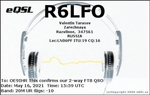 Callsign=r6lfo VisitorCallsign=OE9IHR QSODate=2021-05-16 15 59 00 0 Band=20M Mode=FT8
