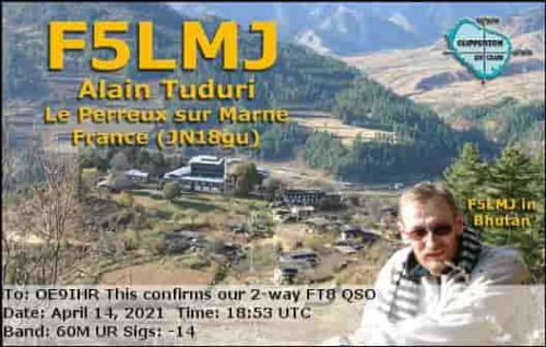 Callsign=F5LMJ VisitorCallsign=OE9IHR QSODate=2021-04-14 18 53 00 0 Band=60M Mode=FT8