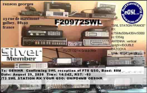 Callsign=f20972swl VisitorCallsign=OE9IHR QSODate=2020-08-29 14 24 00 0 Band=80M Mode=FT8