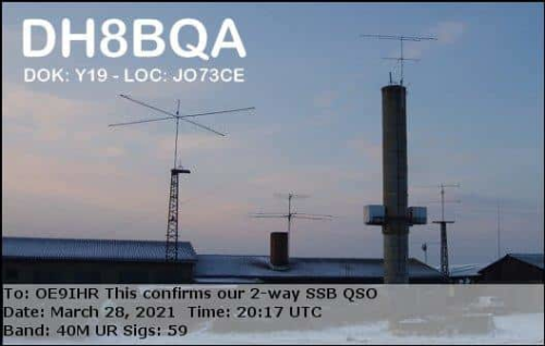 Callsign=DH8BQA VisitorCallsign=OE9IHR QSODate=2021-03-28 20 17 00 0 Band=40M Mode=SSB
