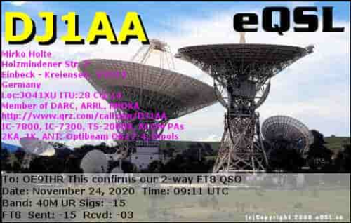 Callsign=DJ1AA VisitorCallsign=OE9IHR QSODate=2020-11-24 09 11 00 0 Band=40M Mode=FT8