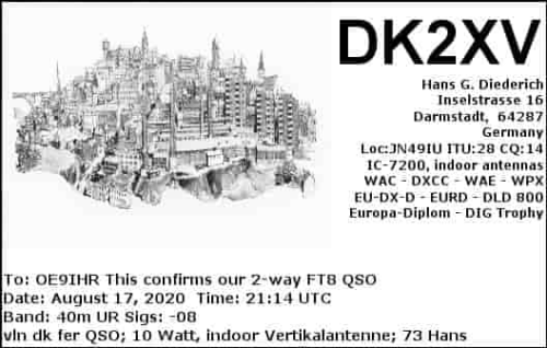 Callsign=DK2XV VisitorCallsign=OE9IHR QSODate=2020-08-17 21 14 00 0 Band=40m Mode=FT8