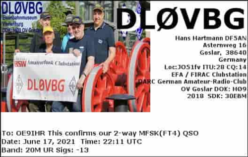 Callsign=DL0VBG VisitorCallsign=OE9IHR QSODate=2021-06-17 22 11 00 0 Band=20M Mode=MFSK