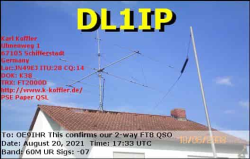 Callsign=DL1IP VisitorCallsign=OE9IHR QSODate=2021-08-20 17 33 00 0 Band=60M Mode=FT8