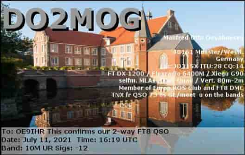 Callsign=DO2MOG VisitorCallsign=OE9IHR QSODate=2021-07-11 16 19 00 0 Band=10M Mode=FT8