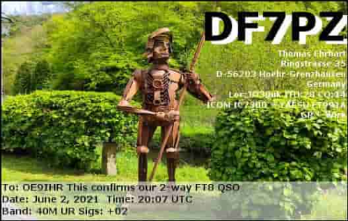 Callsign=df7pz VisitorCallsign=OE9IHR QSODate=2021-06-02 20 07 00 0 Band=40M Mode=FT8