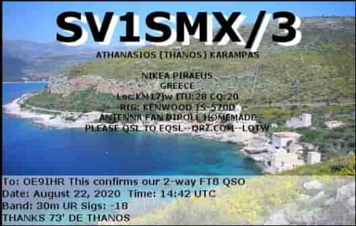Callsign=SV1SMX-3 VisitorCallsign=OE9IHR QSODate=2020-08-22 14 42 00 0 Band=30m Mode=FT8