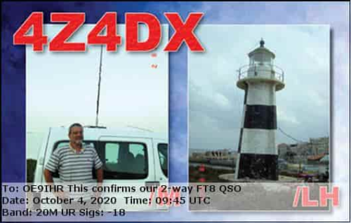 Callsign=4Z4DX VisitorCallsign=OE9IHR QSODate=2020-10-04 09 45 00 0 Band=20M Mode=FT8