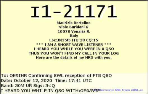 Callsign=I1-21171 VisitorCallsign=OE9IHR QSODate=2020-10-12 17 41 00 0 Band=30M Mode=FT8