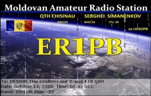 Callsign=ER1PB VisitorCallsign=OE9IHR QSODate=2020-10-17 08 45 00 0 Band=20M Mode=FT8
