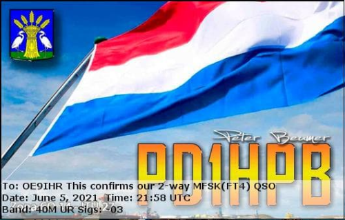 Callsign=PD1HPB VisitorCallsign=OE9IHR QSODate=2021-06-05 21 58 00 0 Band=40M Mode=MFSK