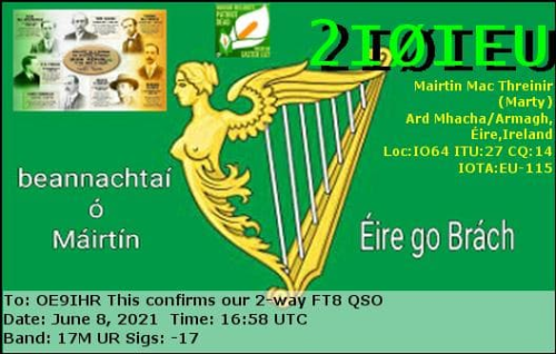 Callsign=2i0ieu VisitorCallsign=OE9IHR QSODate=2021-06-08 16 58 00 0 Band=17M Mode=FT8