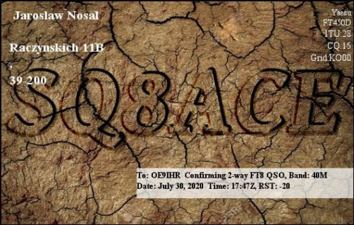 Callsign=SQ8ACE VisitorCallsign=OE9IHR QSODate=2020-07-30 17 47 00 0 Band=40M Mode=FT8