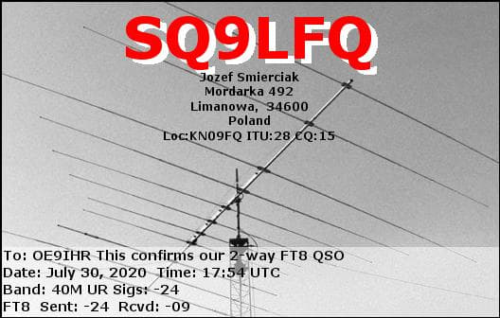 Callsign=SQ9LFQ VisitorCallsign=OE9IHR QSODate=2020-07-30 17 54 00 0 Band=40M Mode=FT8