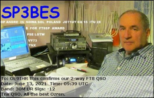 Callsign=sp3bes VisitorCallsign=OE9IHR QSODate=2021-06-13 09 39 00 0 Band=30M Mode=FT8