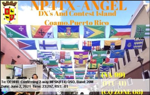 Callsign=NP4TX VisitorCallsign=OE9IHR QSODate=2021-06-02 23 29 00 0 Band=20M Mode=MFSK