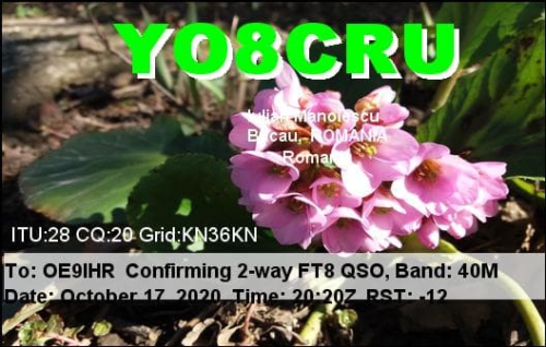 Callsign=YO8CRU VisitorCallsign=OE9IHR QSODate=2020-10-17 20 20 00 0 Band=40M Mode=FT8
