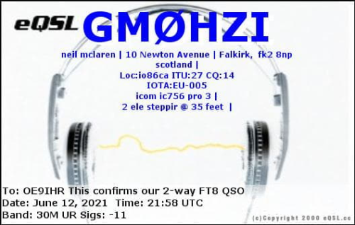 Callsign=GM0HZI VisitorCallsign=OE9IHR QSODate=2021-06-12 21 58 00 0 Band=30M Mode=FT8