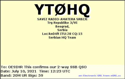 Callsign=YT0HQ VisitorCallsign=OE9IHR QSODate=2021-07-10 12 23 00 0 Band=20M Mode=SSB