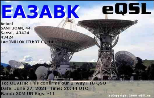 Callsign=EA3ABK VisitorCallsign=OE9IHR QSODate=2021-06-27 20 44 00 0 Band=30M Mode=FT8