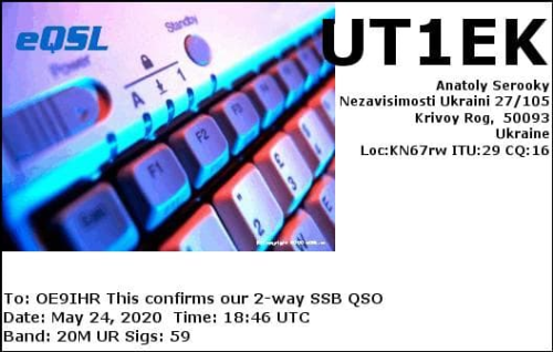 Callsign=UT1EK VisitorCallsign=OE9IHR QSODate=2020-05-24 18 46 00 0 Band=20M Mode=SSB