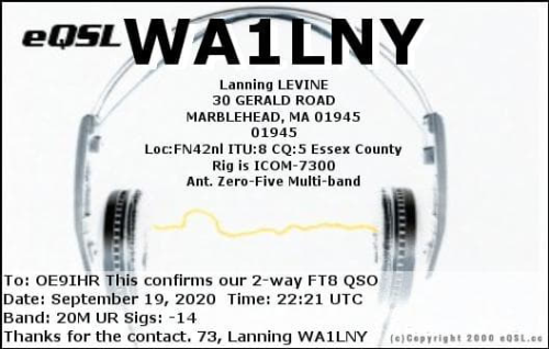 Callsign=WA1LNY VisitorCallsign=OE9IHR QSODate=2020-09-19 22 21 00 0 Band=20M Mode=FT8